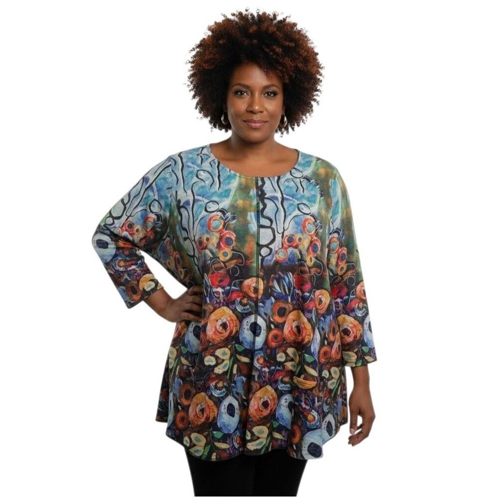 Shana Art to Wear Watercolor Tunic XXL | Boutique Top